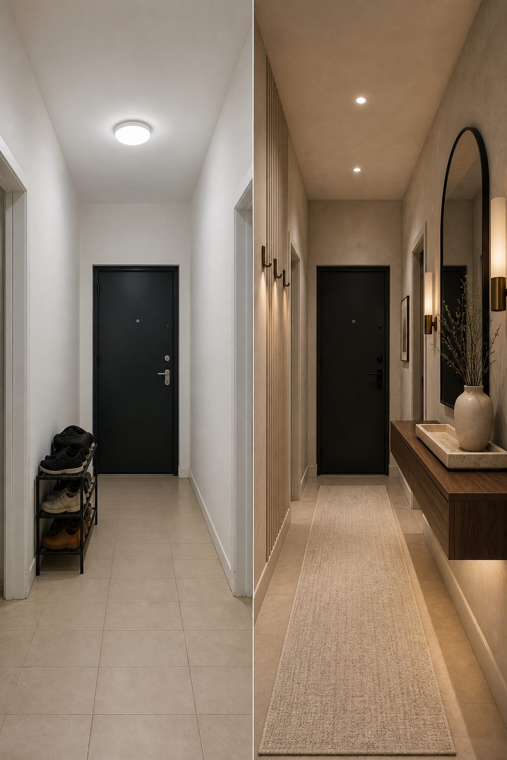 Entrance hall, warm wood