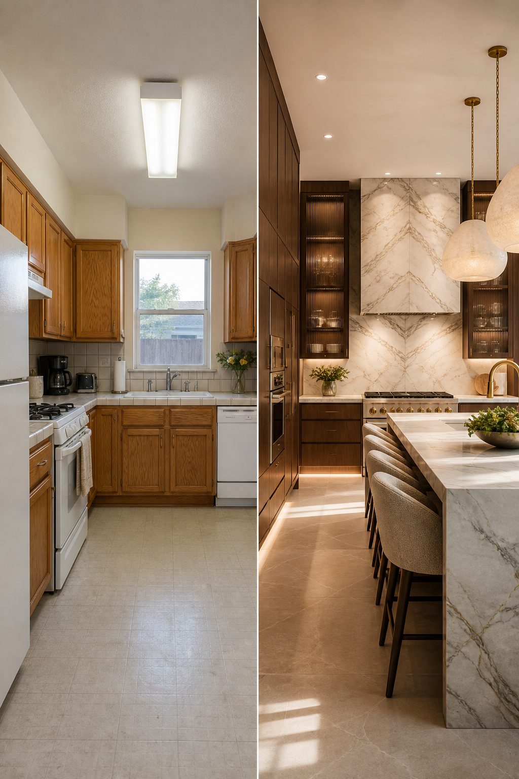 Kitchen, dark wood luxury