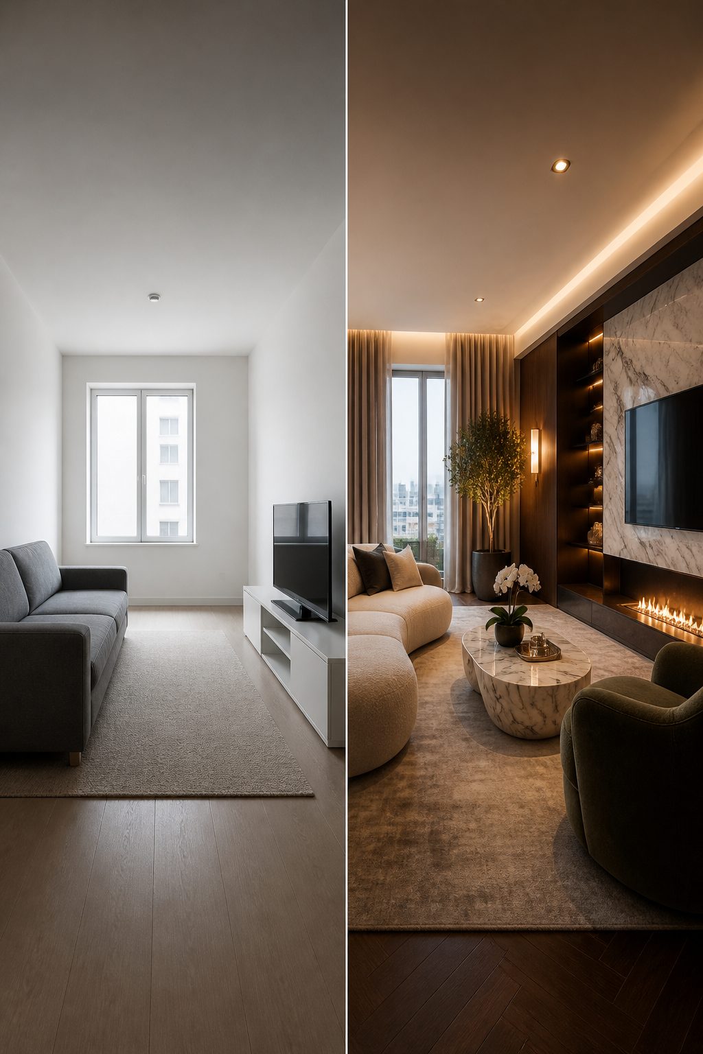 Living room, dark luxury